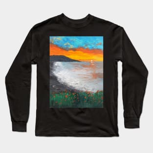 Linda mar (Pacifica state beach) oil painting by tabitha kremesec Long Sleeve T-Shirt